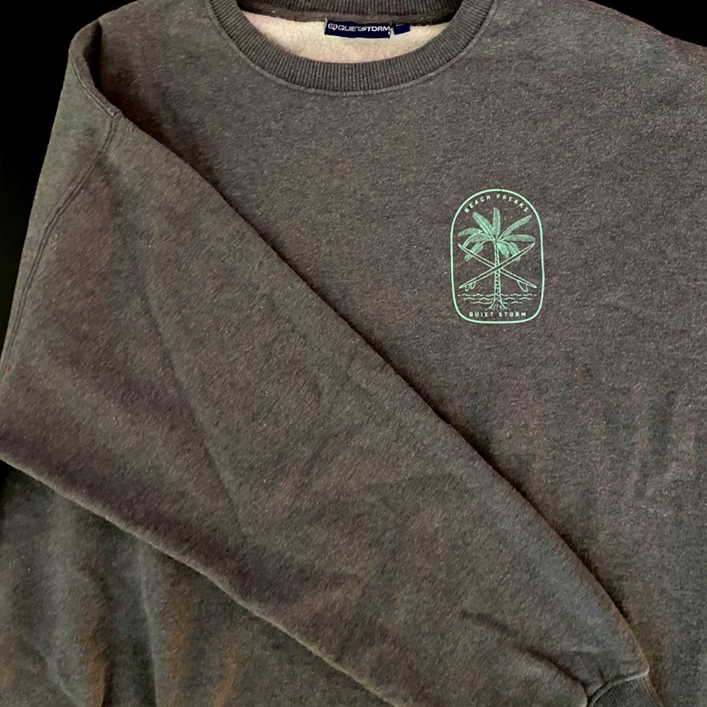 Quietstorm Grey Crewneck Sweatshirt with Teal Logo - XL